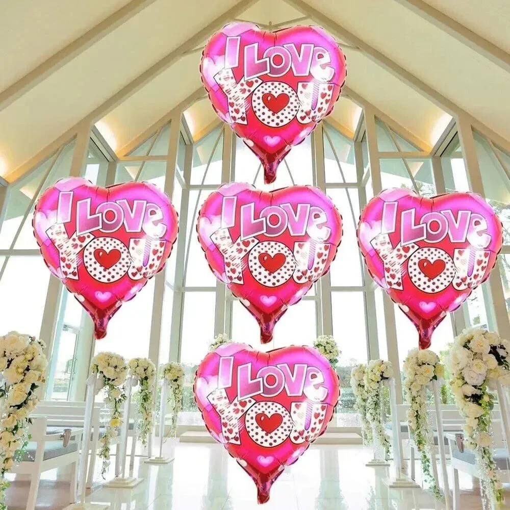 Set of 10 Heart Foil 'I Love You